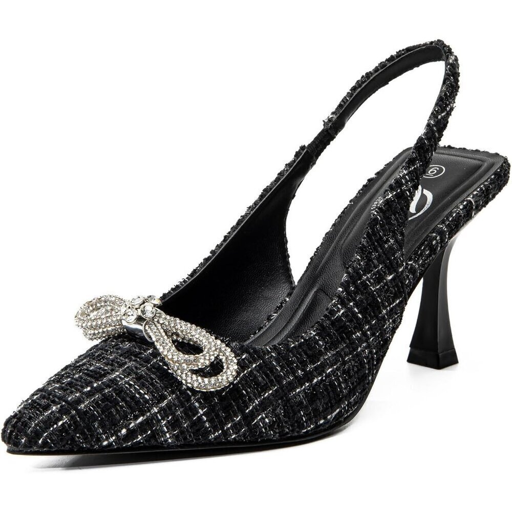 Women Closed Toe Pumps Low Kitten Heels Dress Shoes Short Stiletto Work Heels